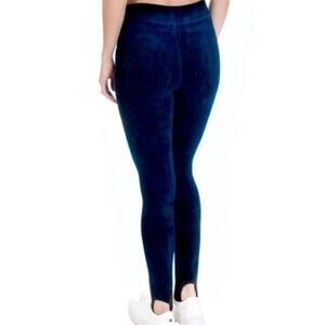 JUICY COUTURE Regal Blue Velour Velvet Stirrup Leggings
